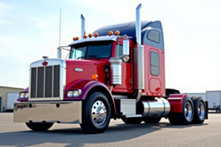 Powerful heavy-duty semi-truck tractor unit